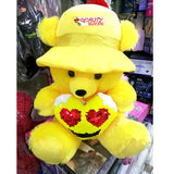 18'' Sequince Heart Fluffy Teddy Bear Hat Wear Teddy Bear for Girls/ Kids - Yellow