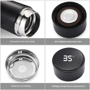 Stainless Steel Thermos Bottle with Digital Temperature Display